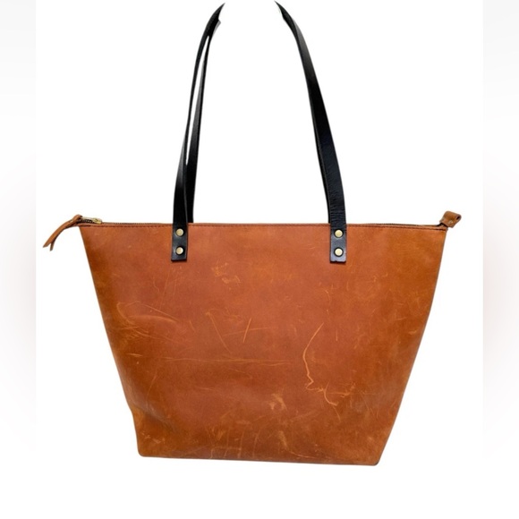 Portland Leather Goods Oiled Leather Nutmeg Tote Bag - Picture 2 of 9